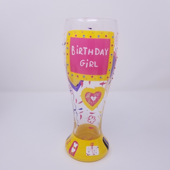 Vintage Y2K Hand Painted Pilsner Glass, Set of 2 - Picture 4 of 11